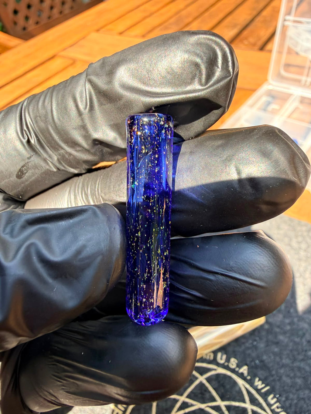 Steve H Glass Tip – Blau mit Gold Dust