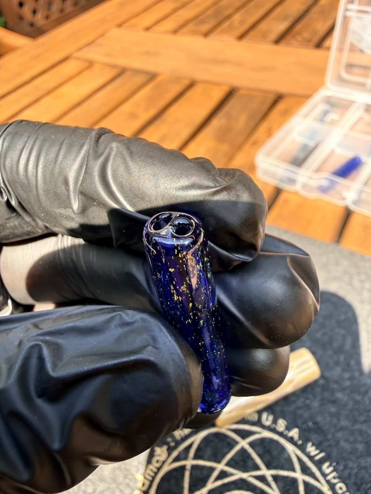 Steve H Glass Tip – Blau mit Gold Dust