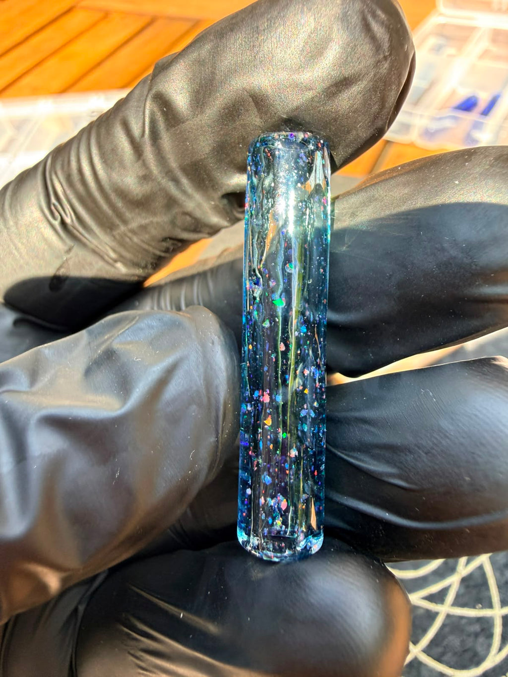 Steve H Glass Tip – Tiefblau mit Crushed Opal