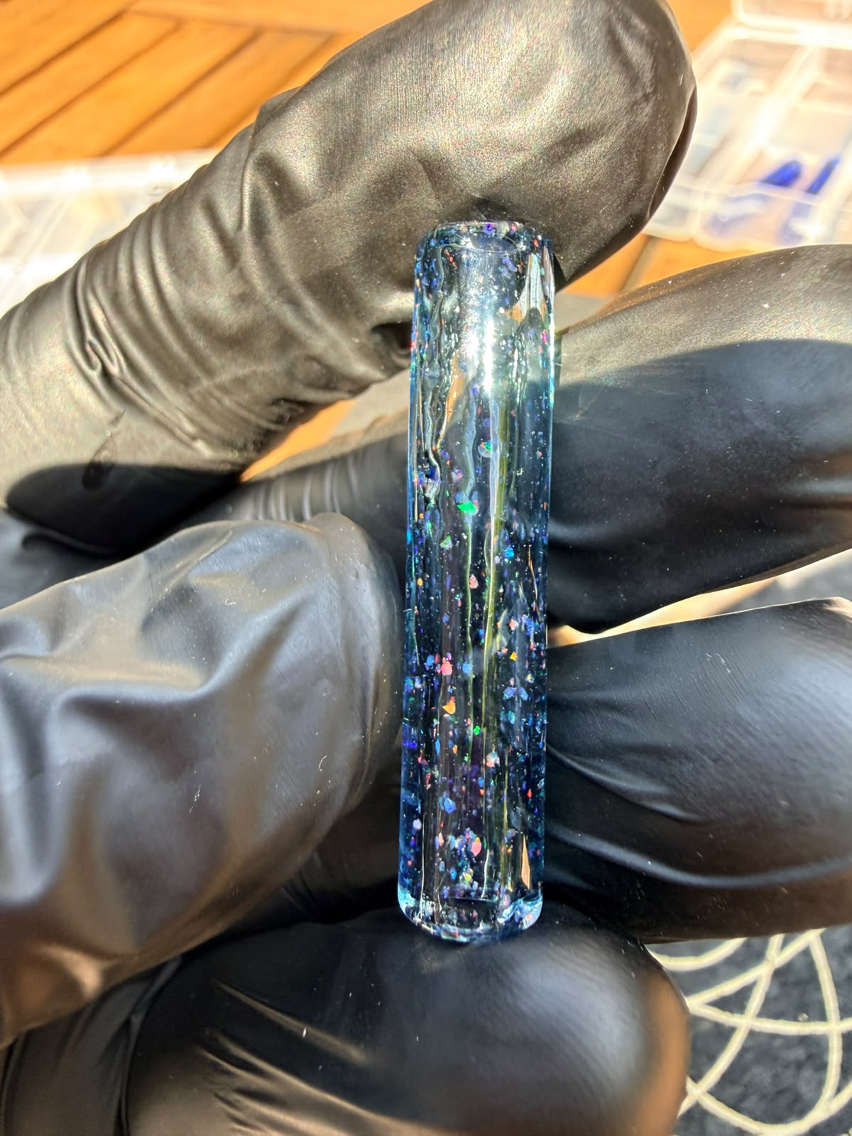 Steve H Glass Tip – Tiefblau mit Crushed Opal