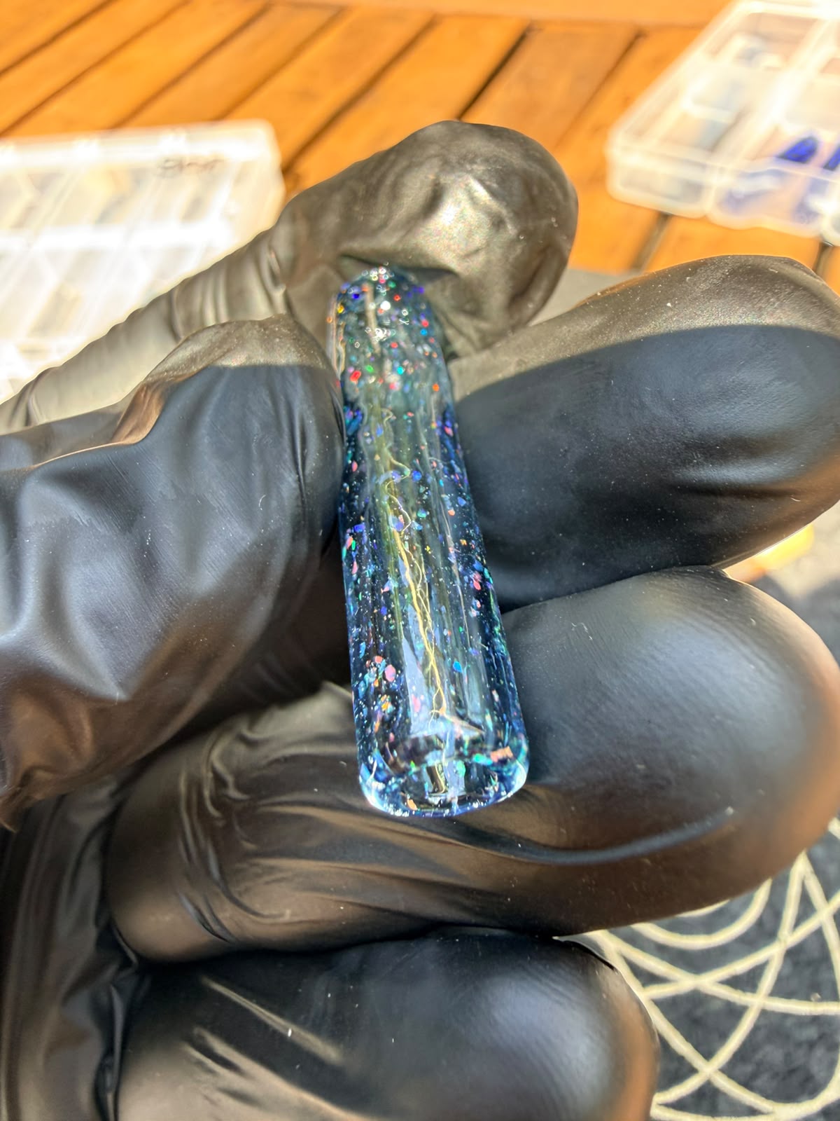Steve H Glass Tip – Tiefblau mit Crushed Opal
