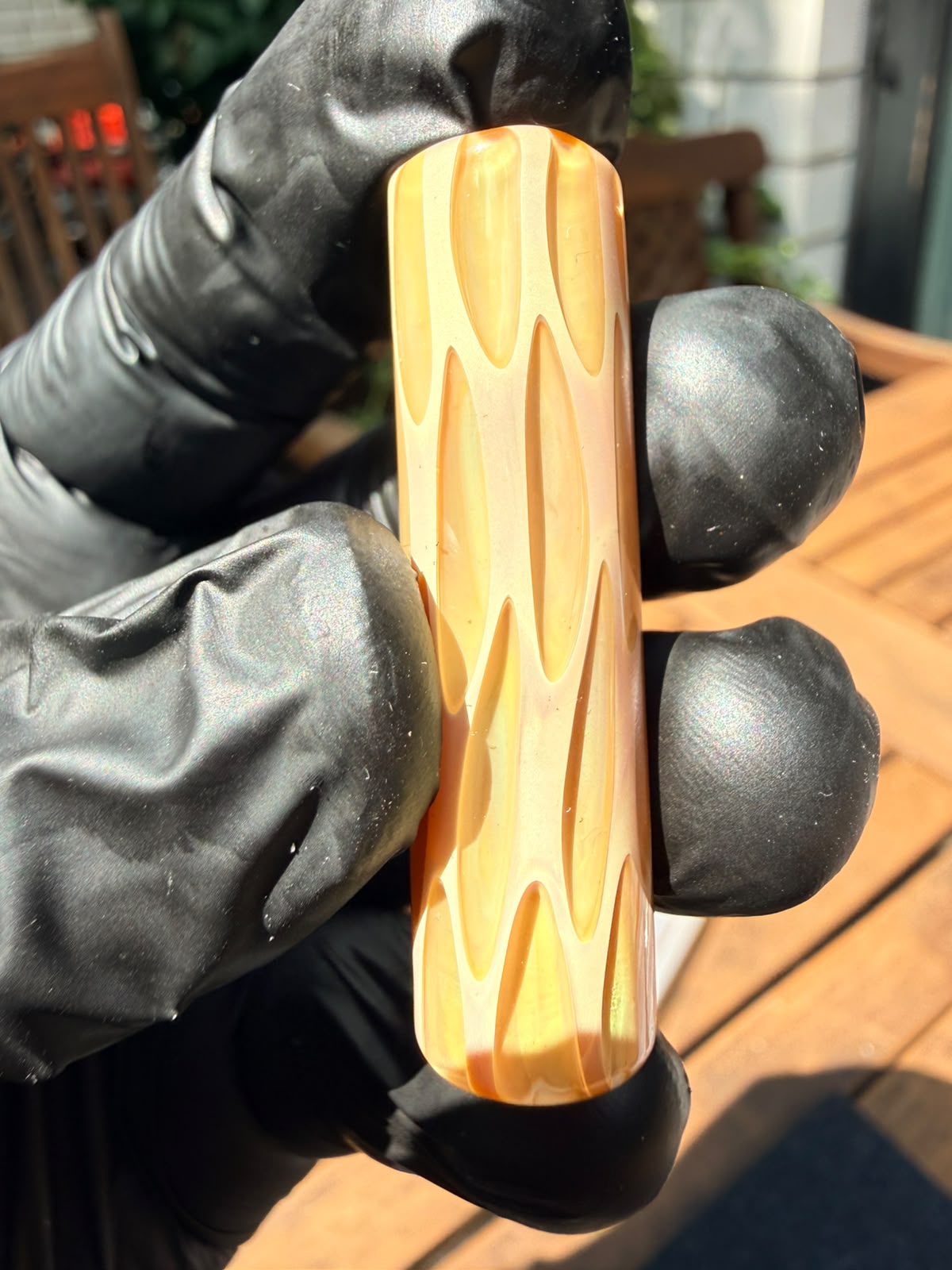 Steve H Glass Tip – Honeycomb Beige/Amber