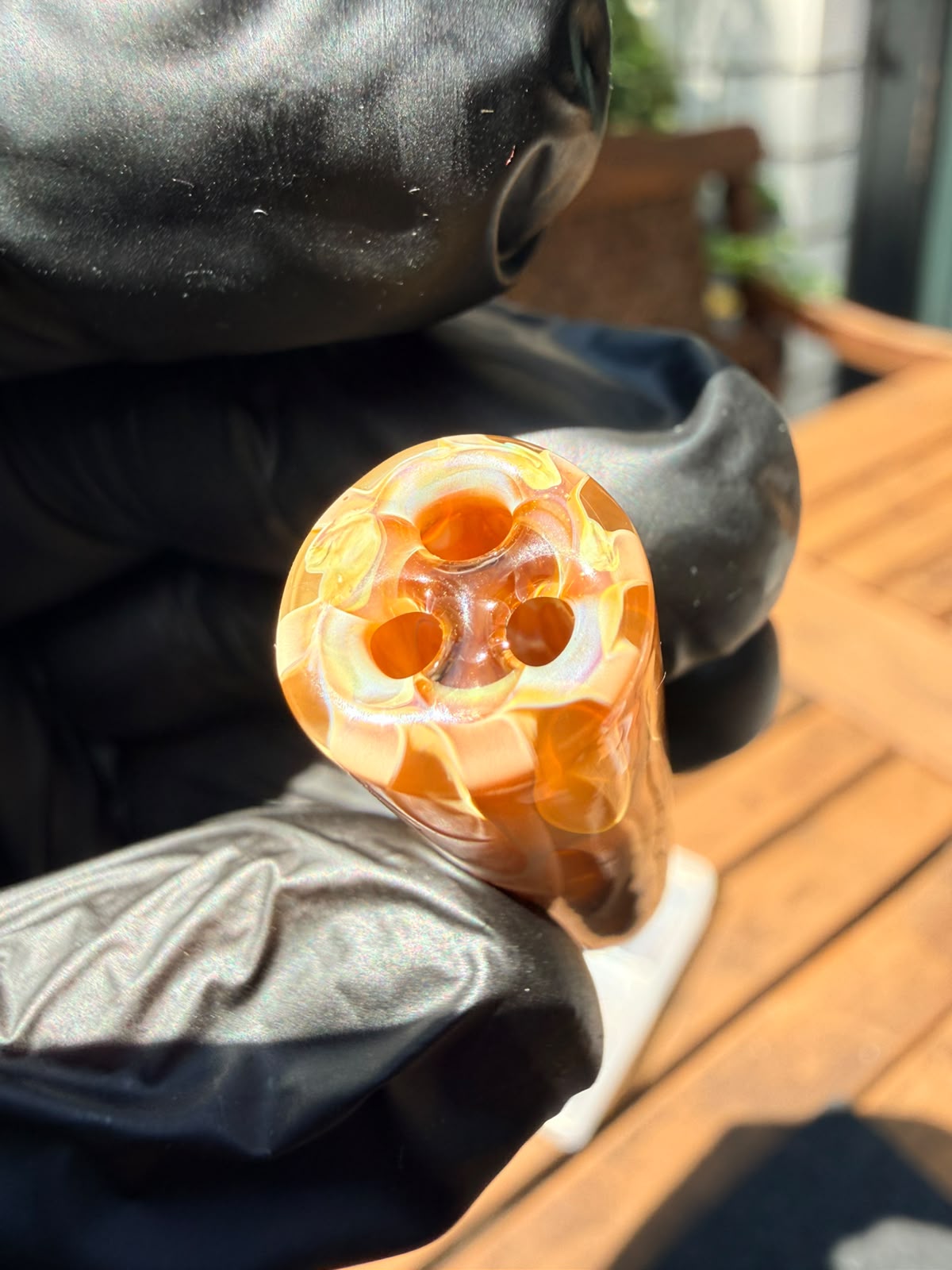 Steve H Glass Tip – Honeycomb Beige/Amber