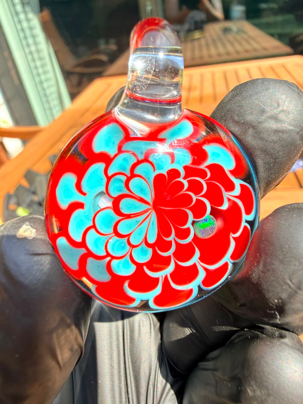 Faltermeier Glass Pendant mit Opal – Handgefertigtes Unikat