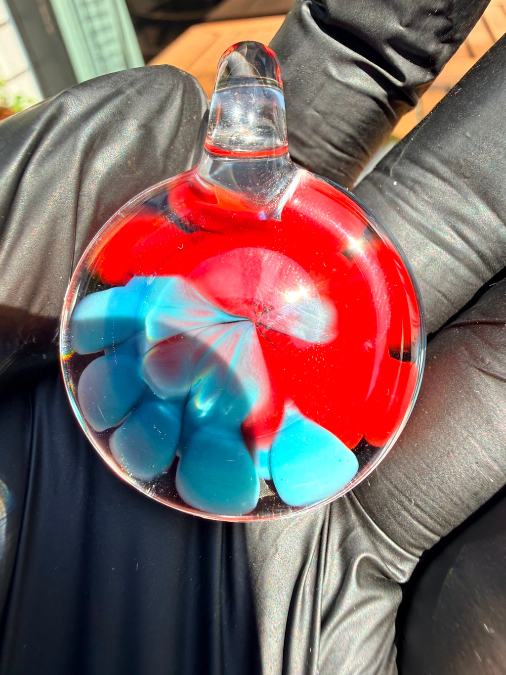 Faltermeier Glass Pendant mit Opal – Handgefertigtes Unikat