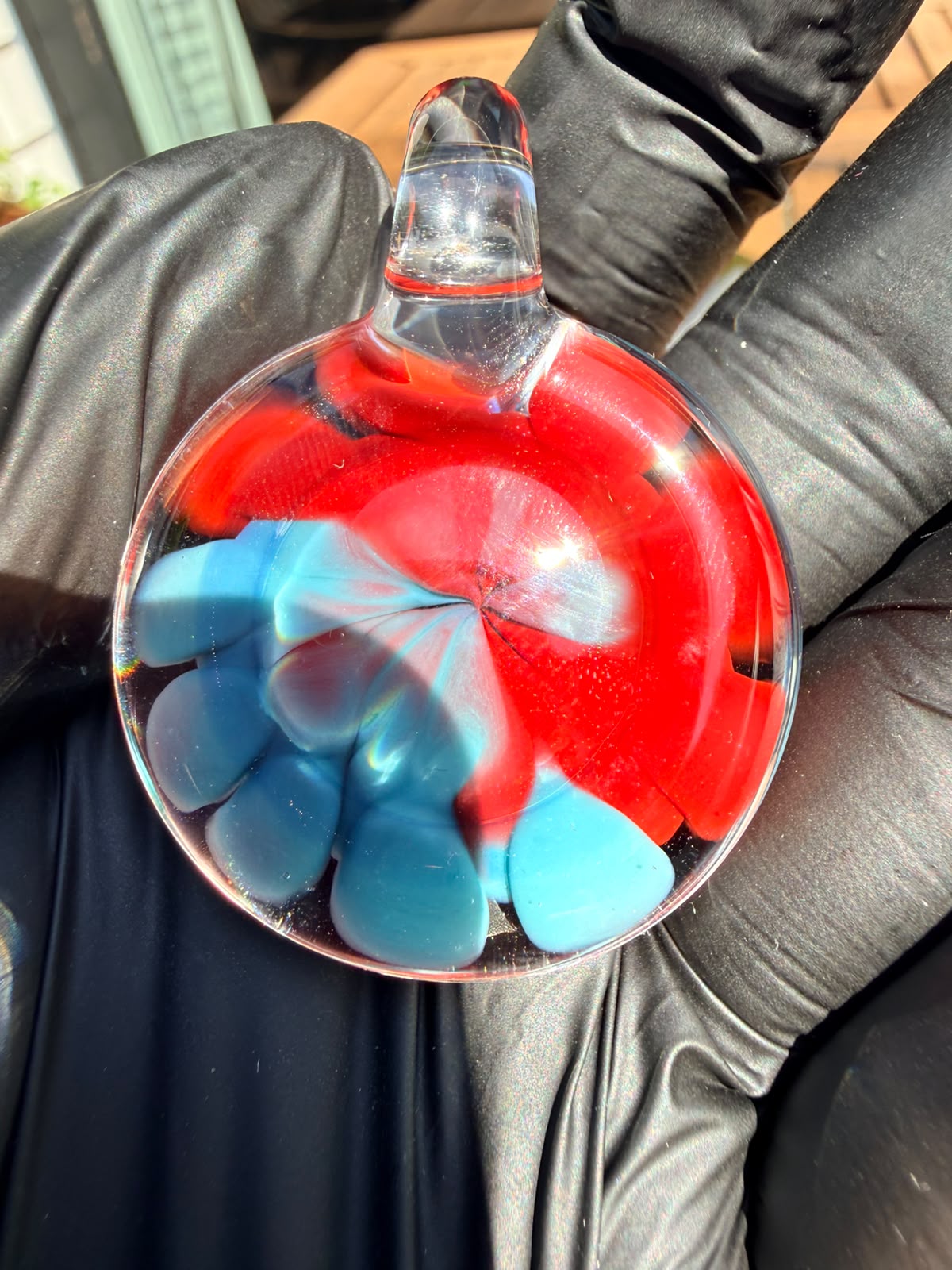 Faltermeier Glass Pendant mit Opal – Handgefertigtes Unikat