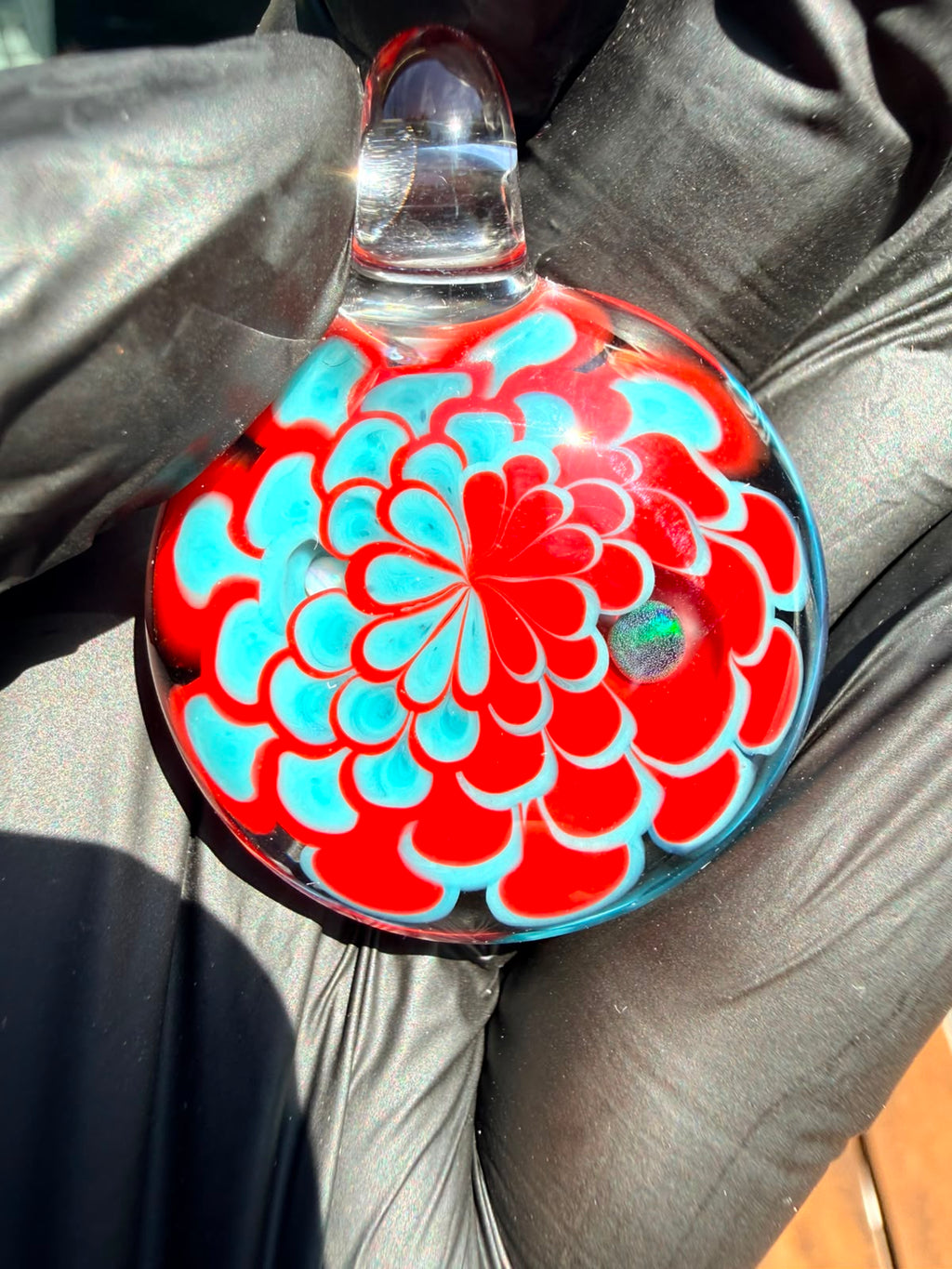 Faltermeier Glass Pendant mit Opal – Handgefertigtes Unikat