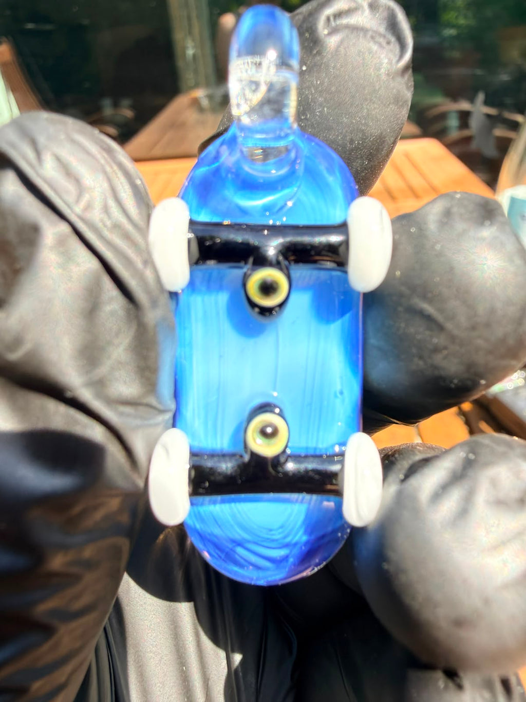 The Shackk Glass Skateboard Pendant – Handmade Miniature Work of Art