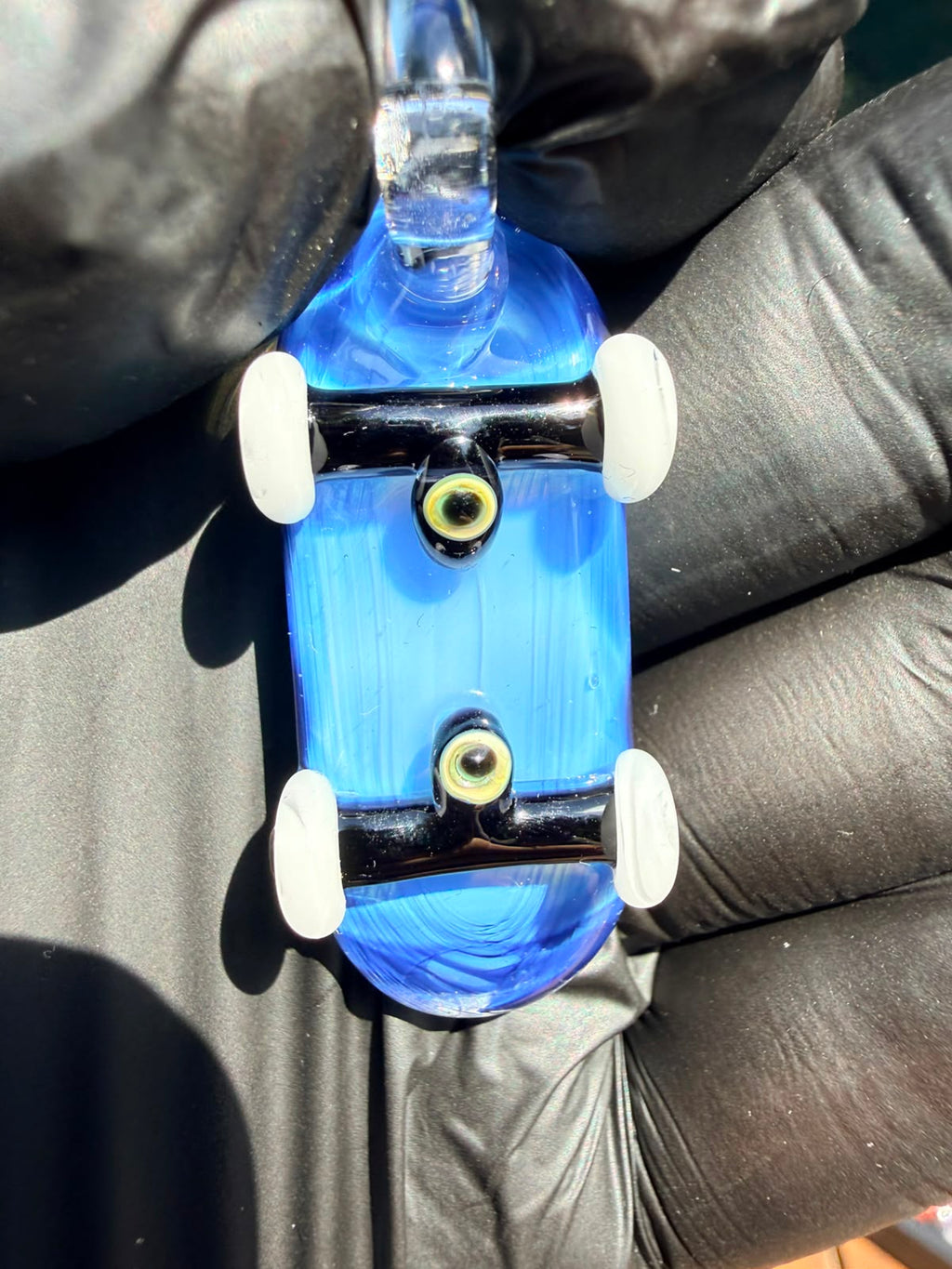 The Shackk Glass Skateboard Pendant – Handmade Miniature Work of Art