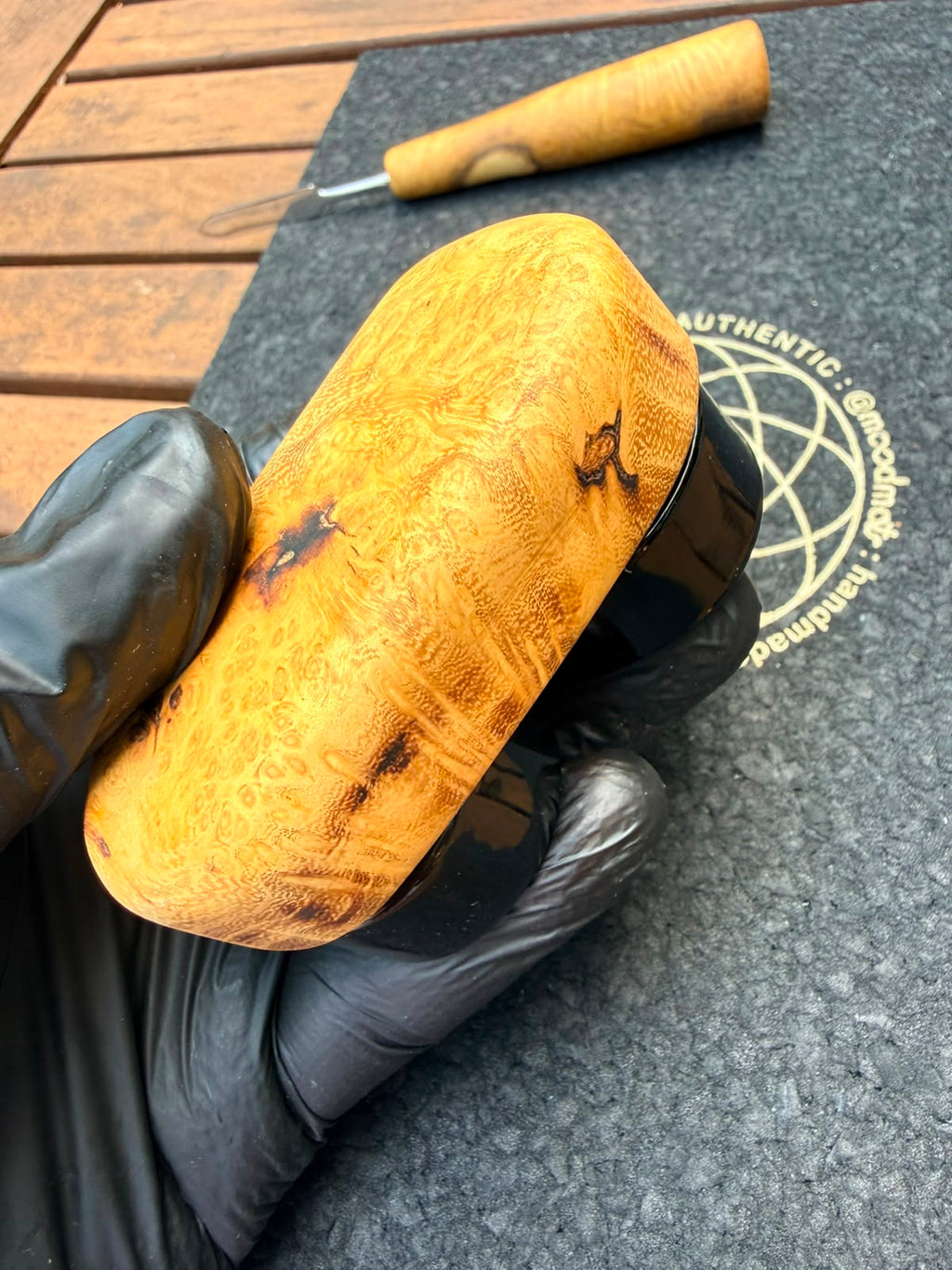 Woody Vapor Dual Jar Holder – Helle Wurzelholz Edition