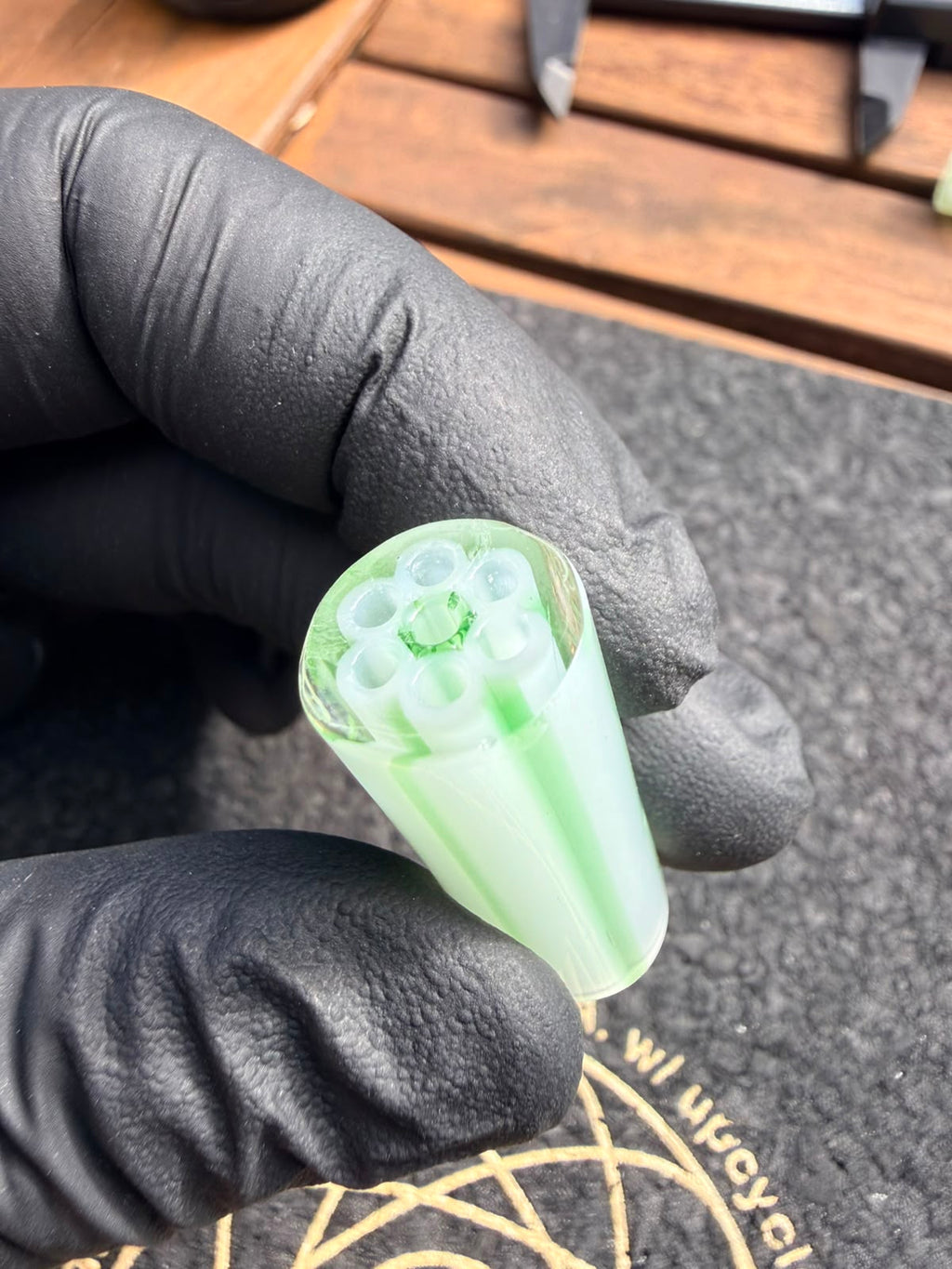 Meccas Glass Multi-Hole Filtertip – Weiß/Grün