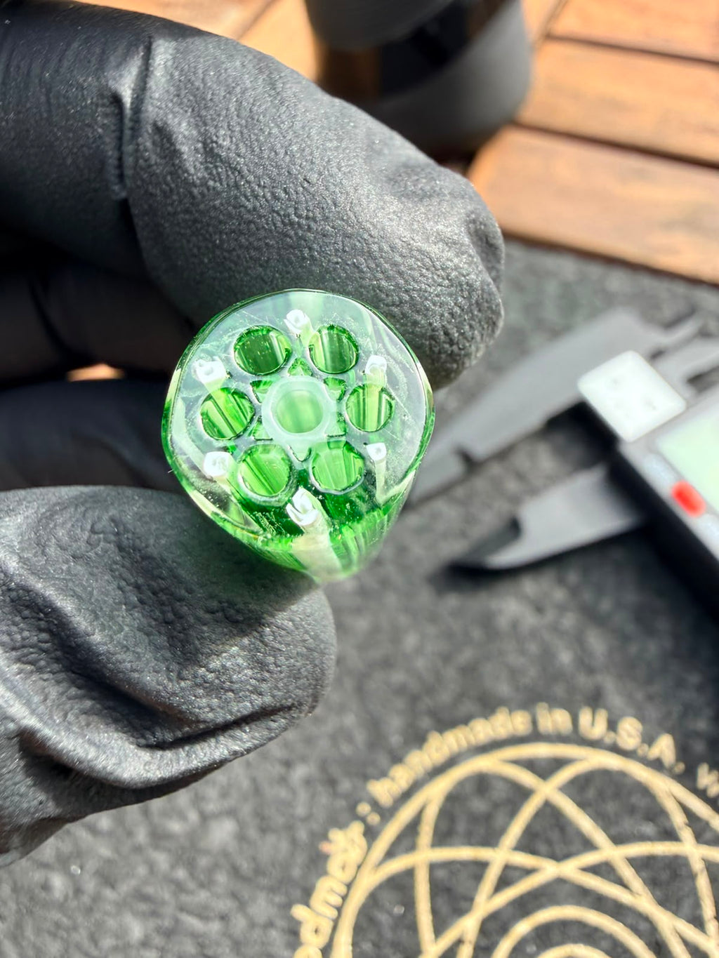 Meccas Glass Multi-Hole Filtertip – Green / White