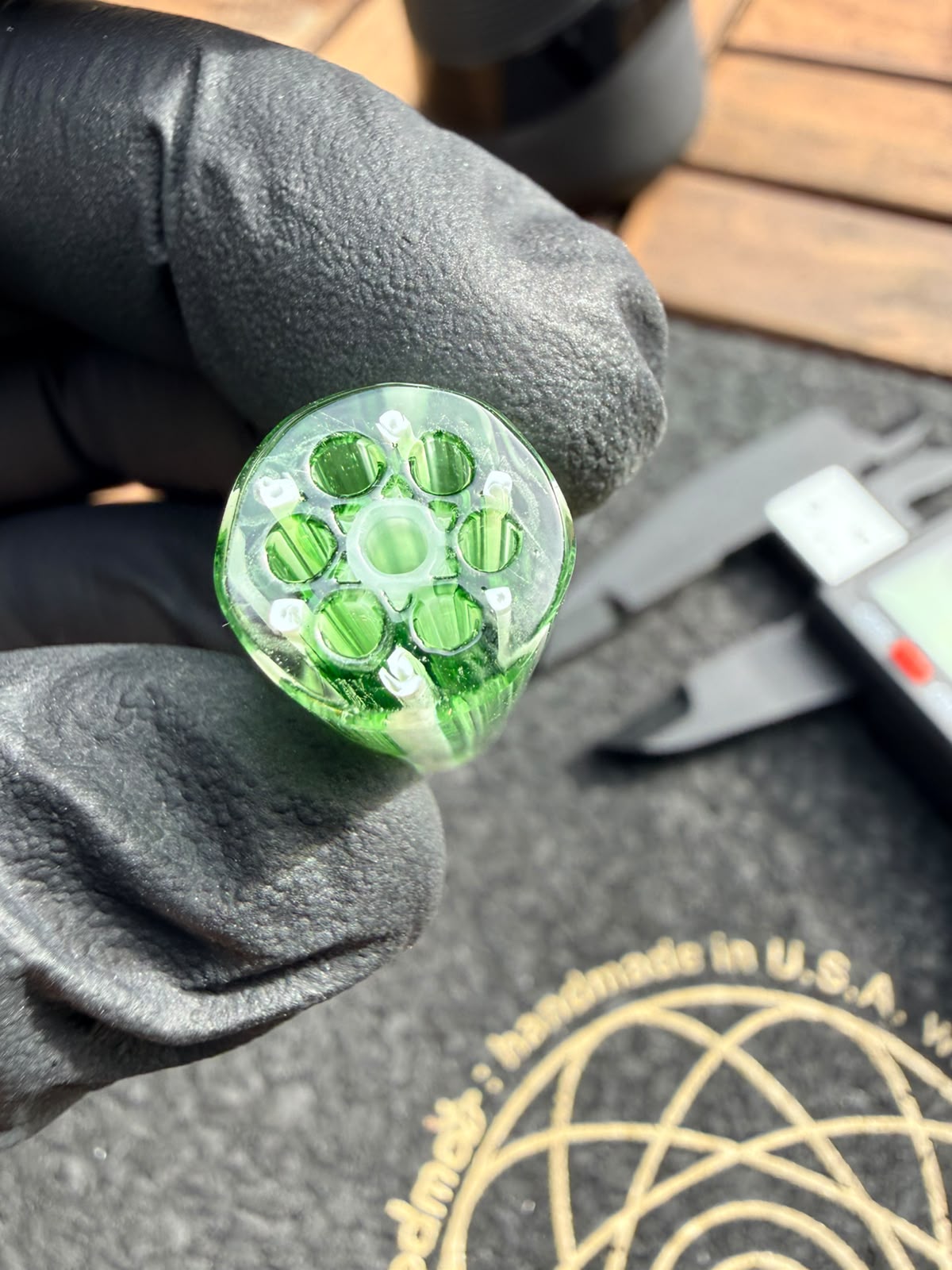 Meccas Glass Multi-Hole Filtertip – Green / White