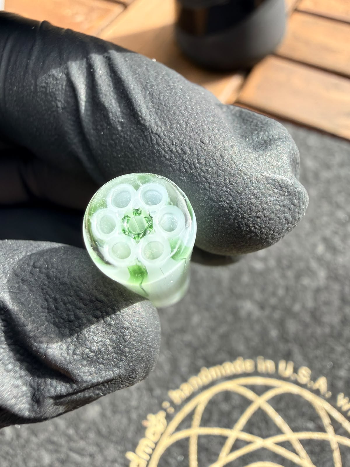 Meccas Glass Filtertip – Weiß / Grün