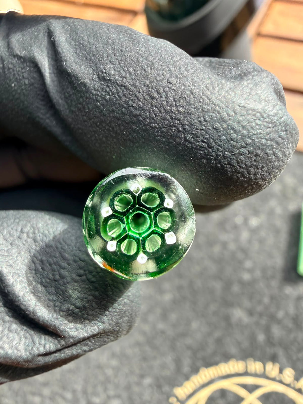 Meccas Glass Filtertip – Grün / Weiß