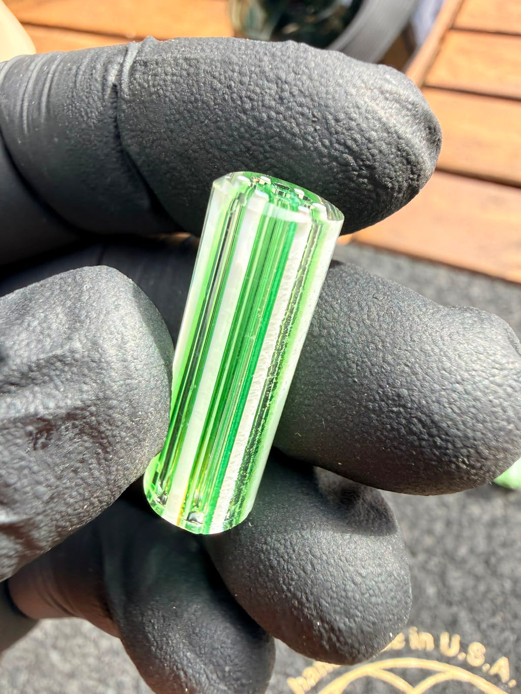 Meccas Glass Filtertip – Grün / Weiß