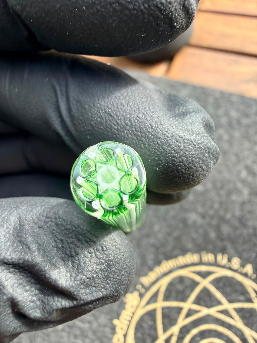 Meccas Glass Filtertip – Grün / Weiß