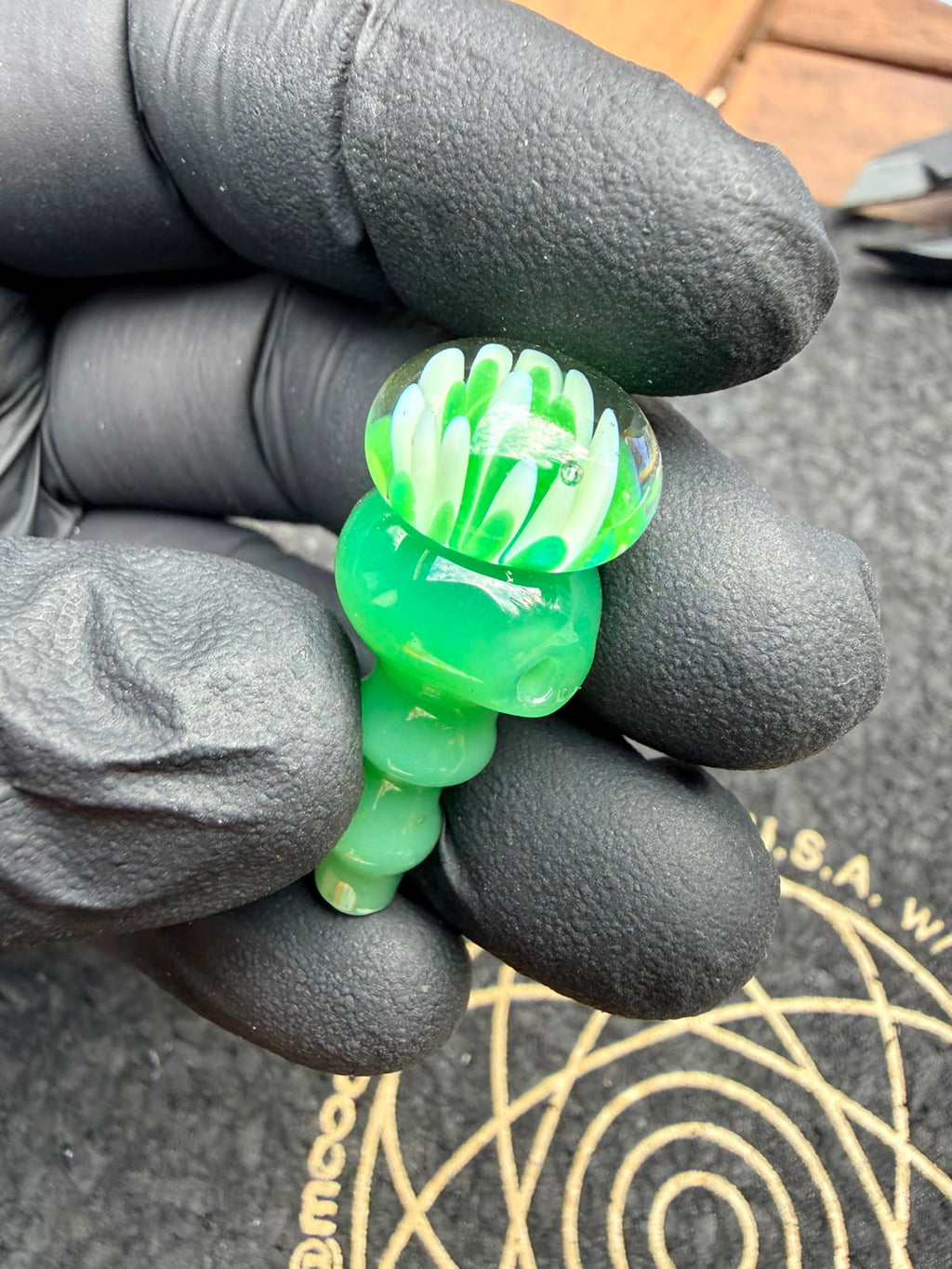 Meccas Glass Joystick Cap – Green Flower