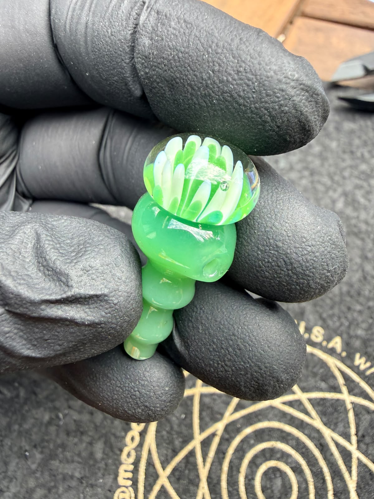 Meccas Glass Joystick Cap – Green Flower