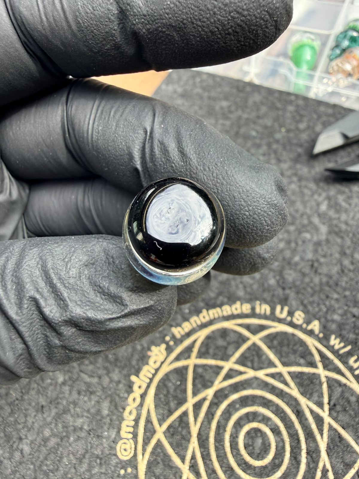 Meccas Glass Joystick Cap – Clear Blue