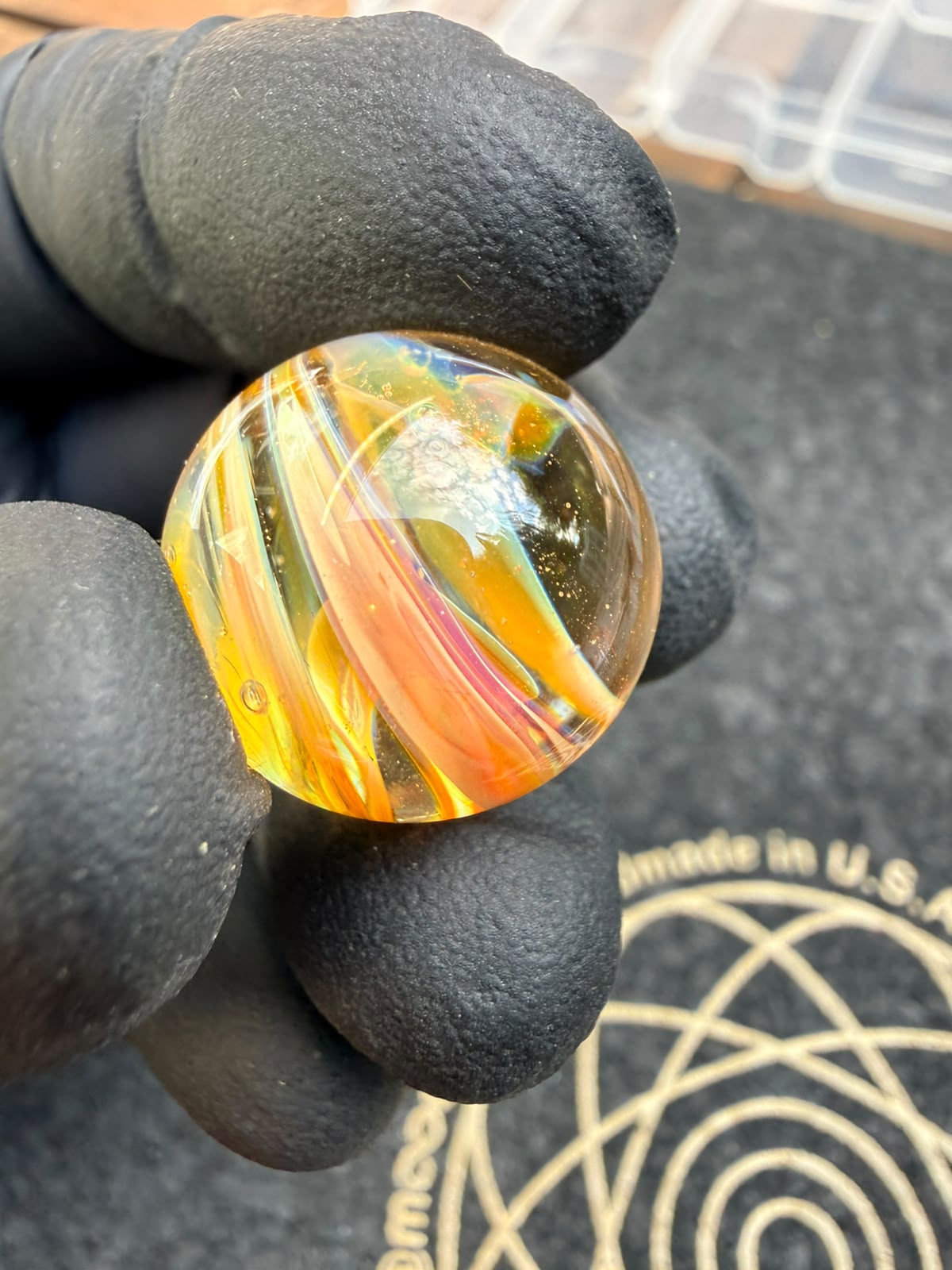 Meccas Glass Marble – Amber Swirl