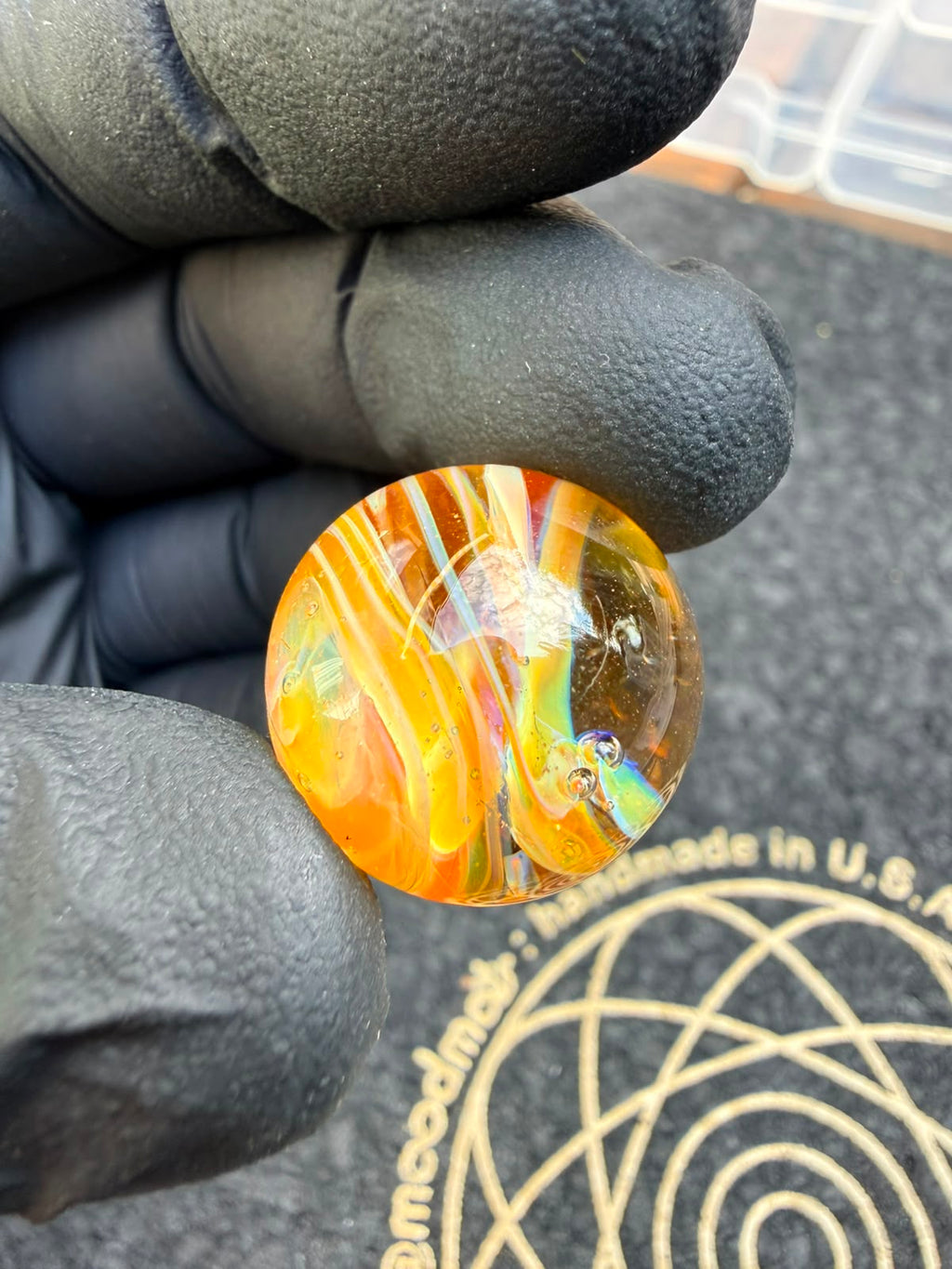Meccas Glass Marble – Amber Swirl