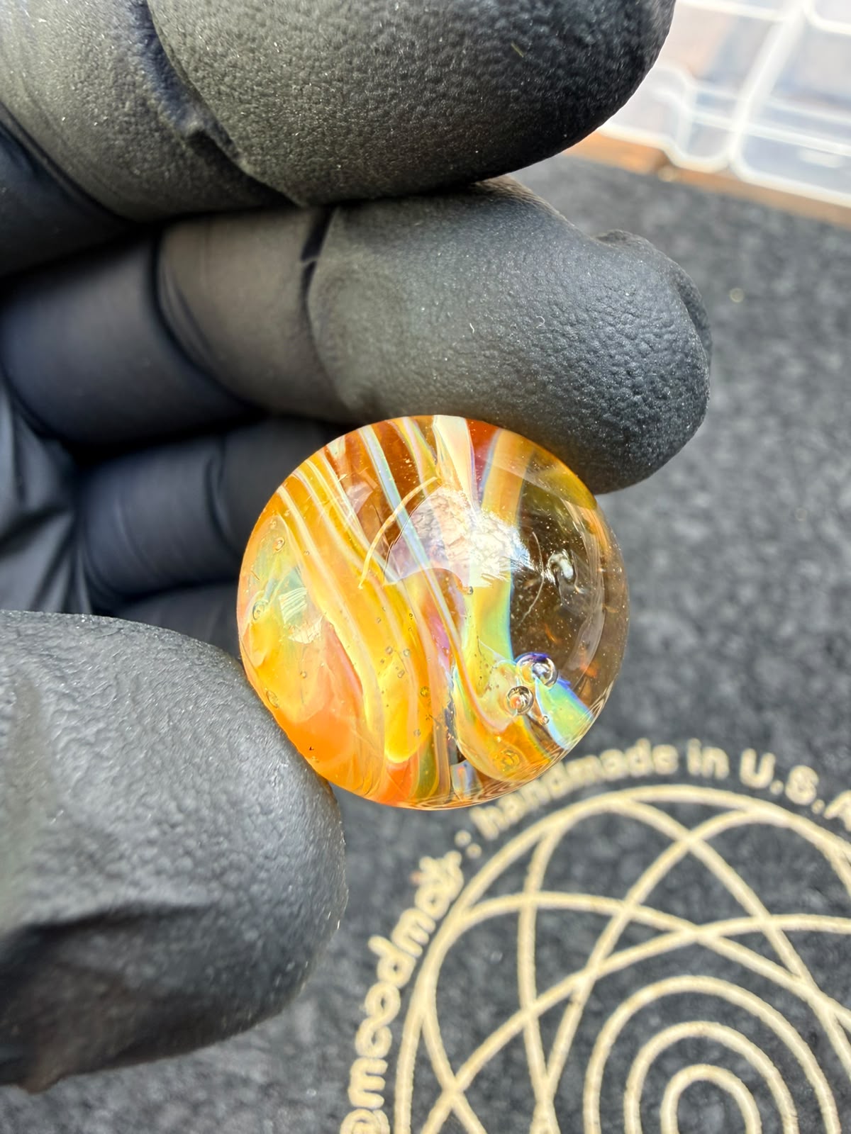 Meccas Glass Marble – Amber Swirl