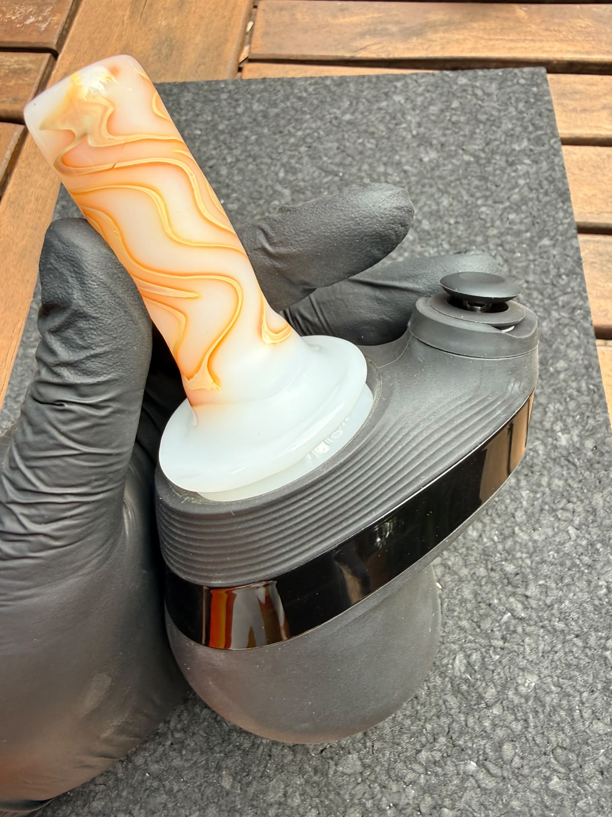 Meccas Glass Dry Top – White Amber Swirl