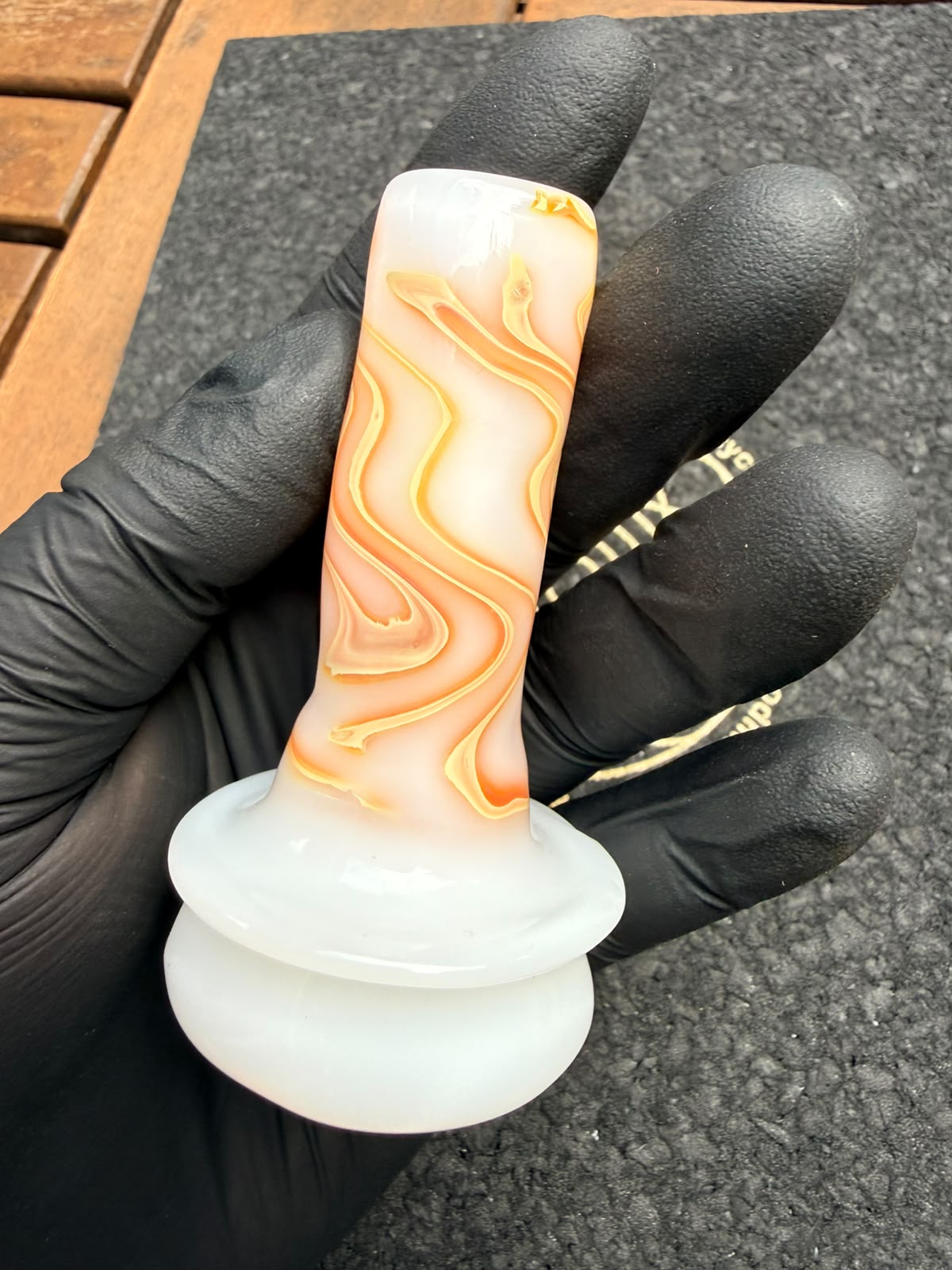 Meccas Glass Dry Top – White Amber Swirl