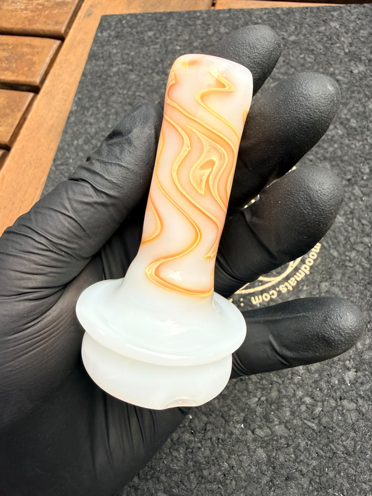 Meccas Glass Dry Top – White Amber Swirl