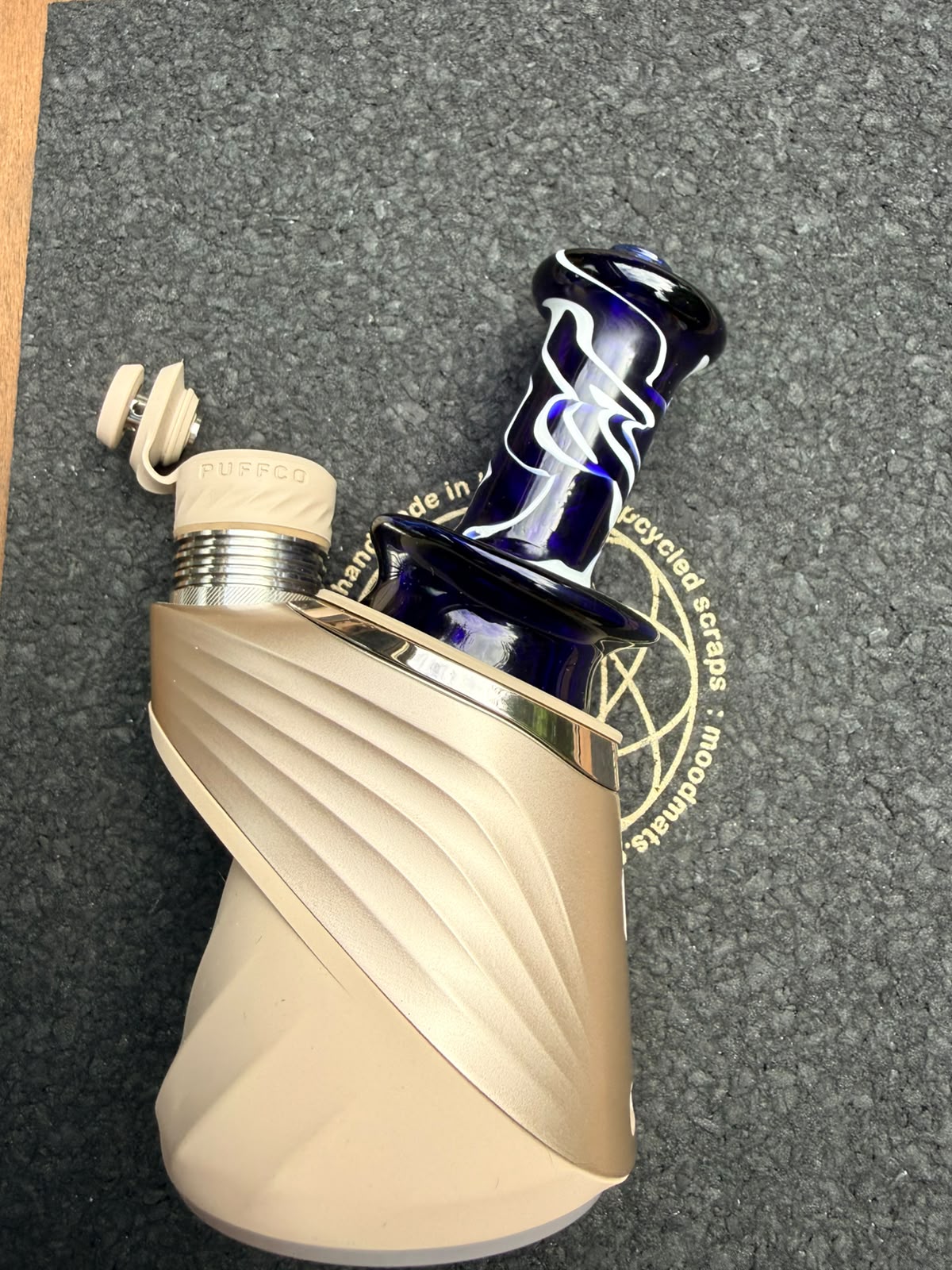 Meccas Glass Dry Top – Clear Blue White Swirl