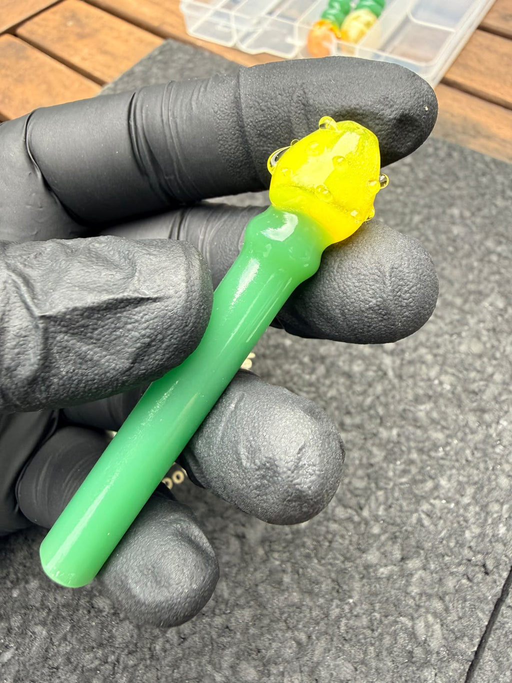 Meccas Glass Brazilian Filtertip – Green / Yellow / Black - 8,2 mm