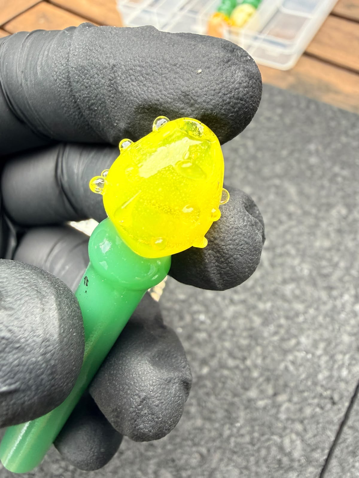 Meccas Glass Brazilian Filtertip – Green / Yellow / Black - 8,2 mm
