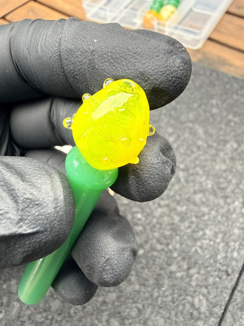 Meccas Glass Brazilian Filtertip – Green / Yellow / Black - 8,2 mm