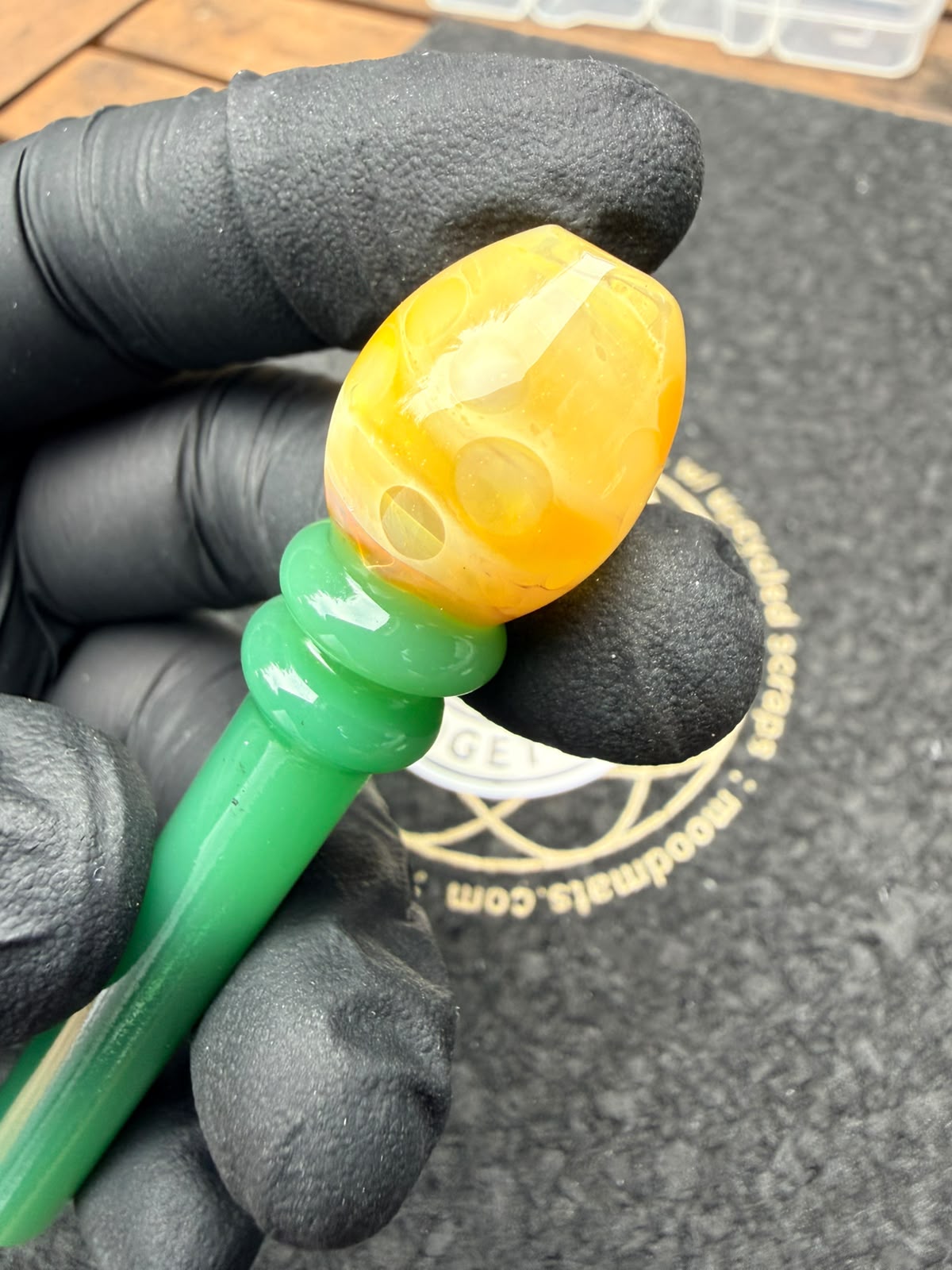 Meccas Glass Brazilian Filtertip – Green / Honey Amber - 8,3 mm