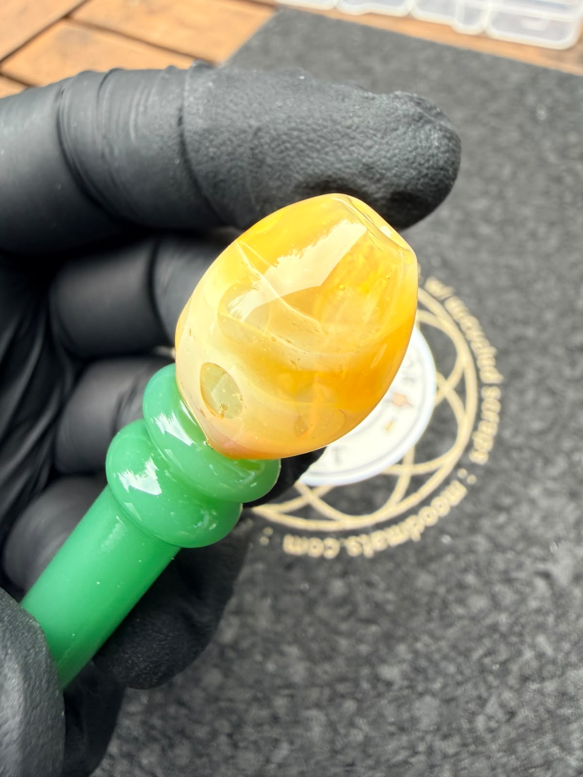 Meccas Glass Brazilian Filtertip – Green / Honey Amber - 8,3 mm