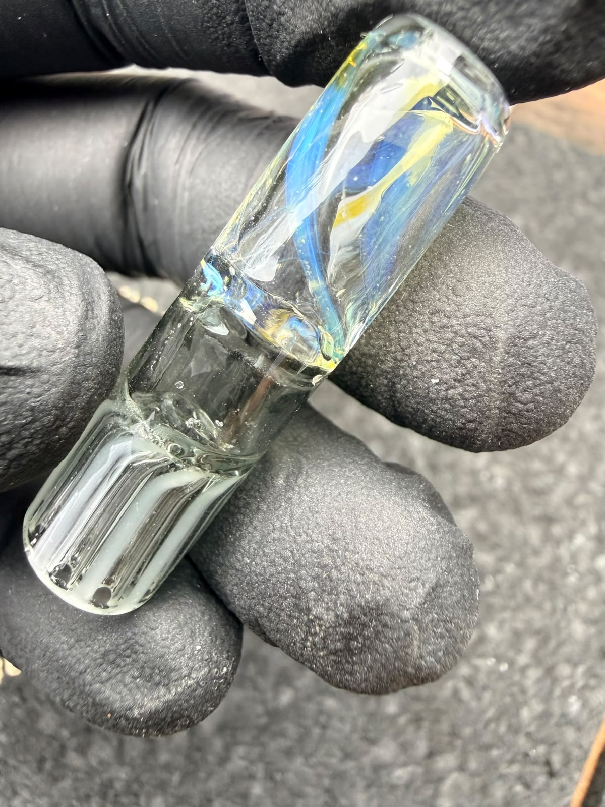 Meccas Glass Multi-Hole Tube Filtertip – Clear / Ice Blue - 10,6 mm