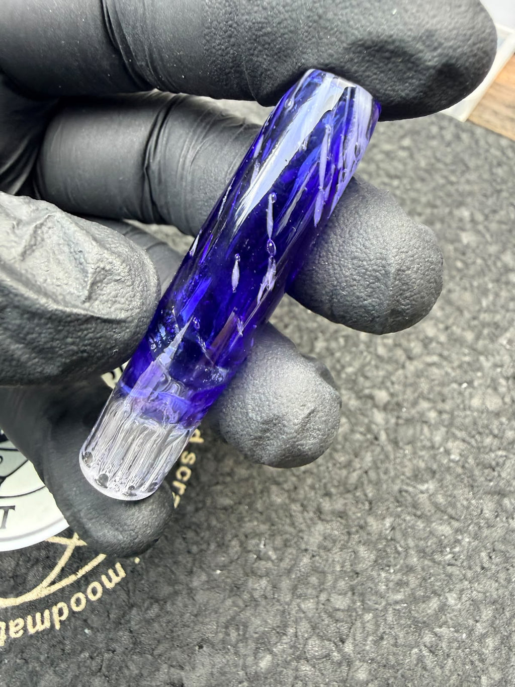 Meccas Glass Multi-Hole Tube Filtertip – Royal Blue / White / Clear - 10,8 mm