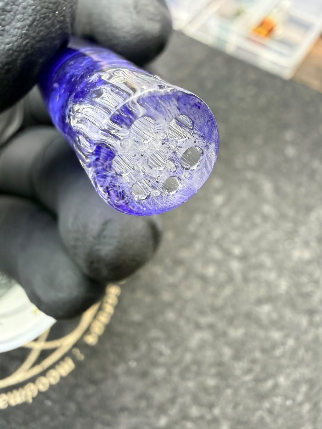 Meccas Glass Multi-Hole Tube Filtertip – Royal Blue / White / Clear - 10,8 mm