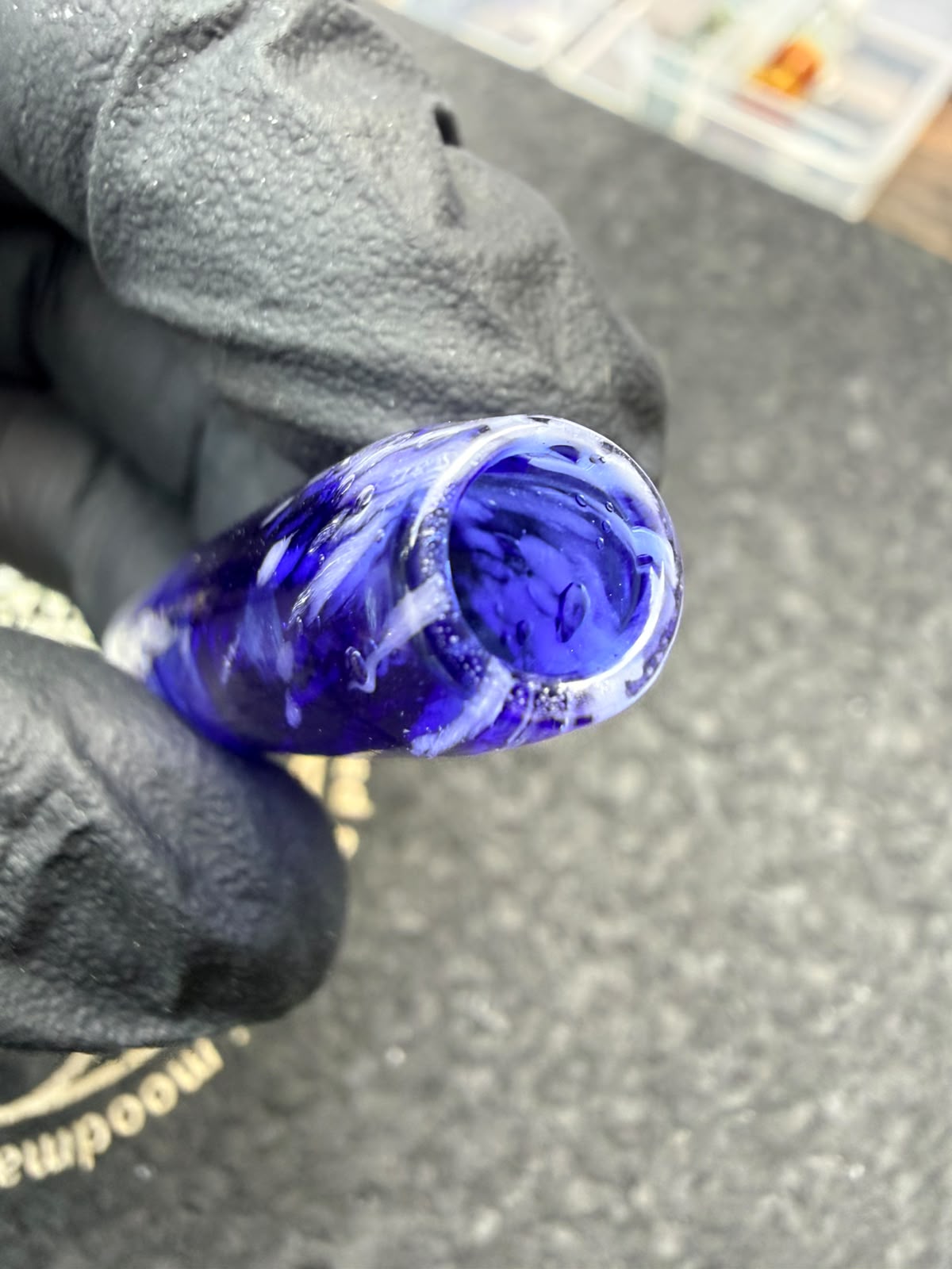 Meccas Glass Multi-Hole Tube Filtertip – Royal Blue / White / Clear - 10,8 mm