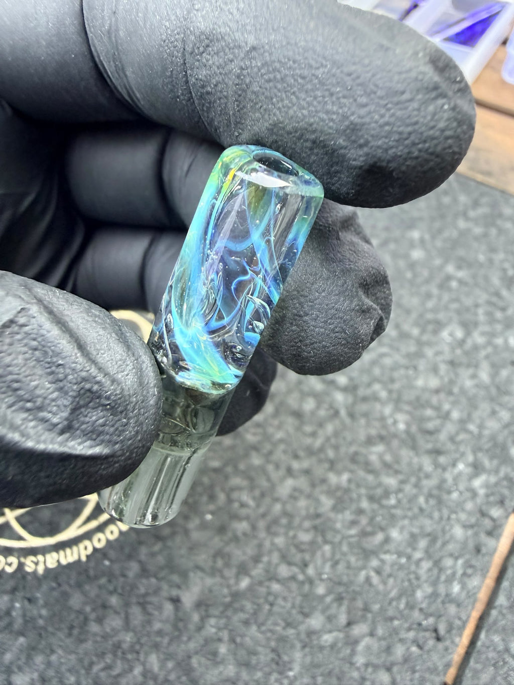 Meccas Glass Multi-Hole Tube Filtertip – Clear / Ice Blue / Iridescent - 10,7 mm