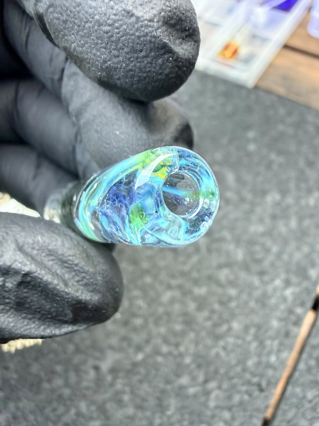 Meccas Glass Multi-Hole Tube Filtertip – Clear / Ice Blue / Iridescent - 10,7 mm