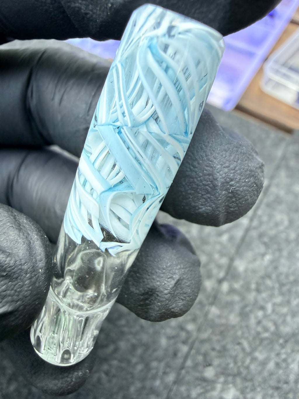 Meccas Glass Multi-Hole Tube Filtertip – Clear / Blue / Baby Blue / White - 10 mm