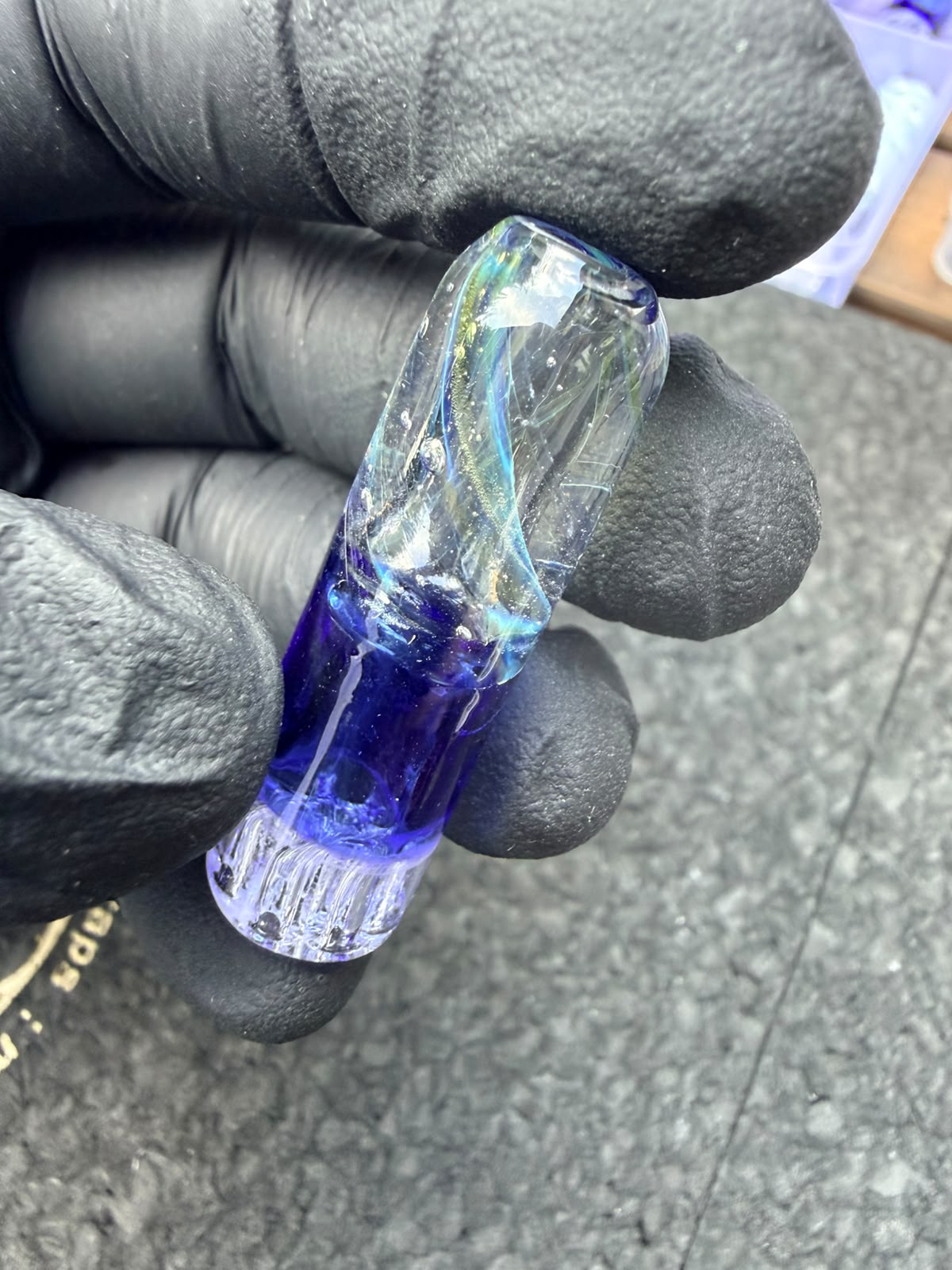 Meccas Glass Multi-Hole Tube Filtertip – Clear / Royal Blue / Ocean - 11,8 mm