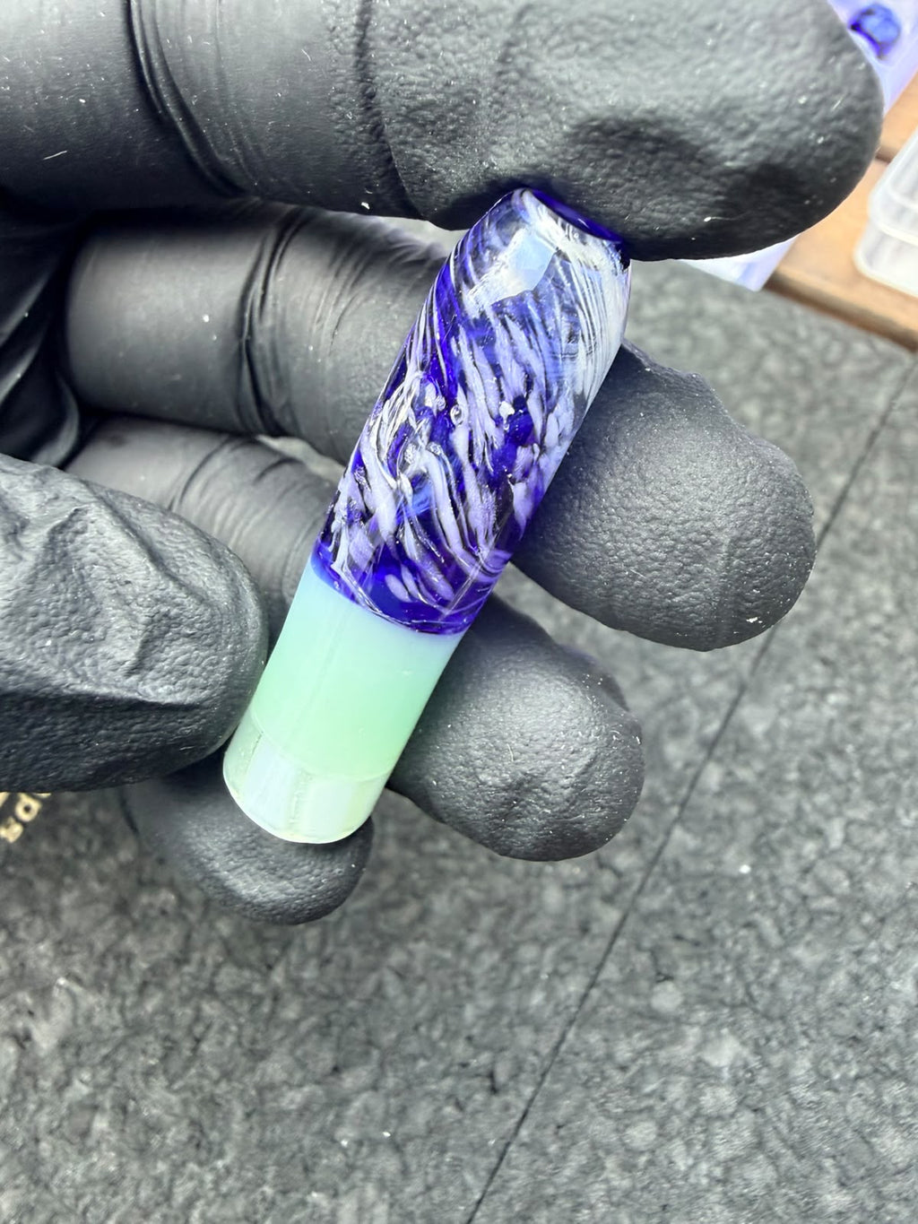 Meccas Glass Multi-Hole Tube Filtertip – Royal Blue / White / Bright Green - 10,6 mm
