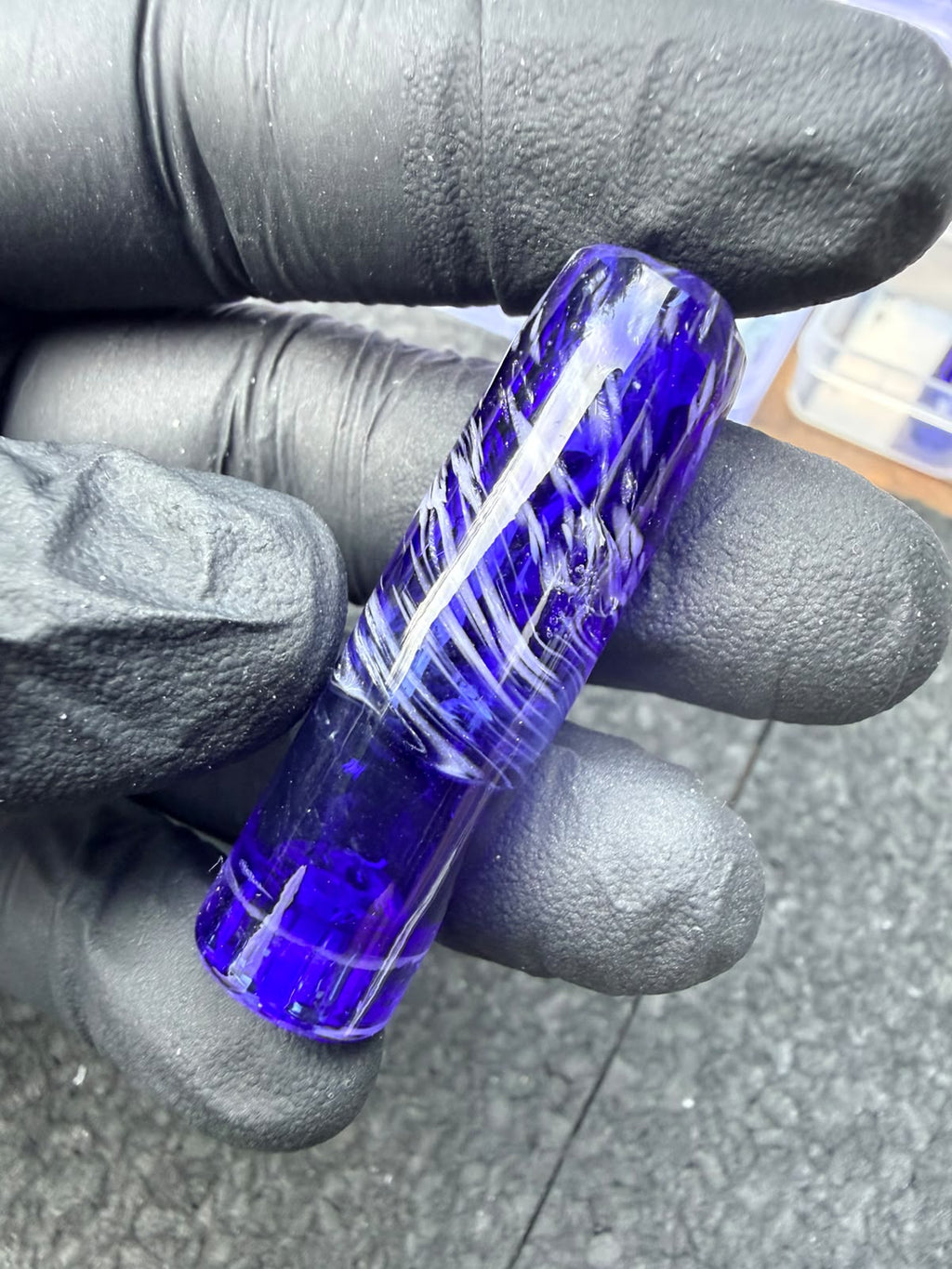 Meccas Glass Multi-Hole Tube Filtertip – Royal Blue / White - 13 mm