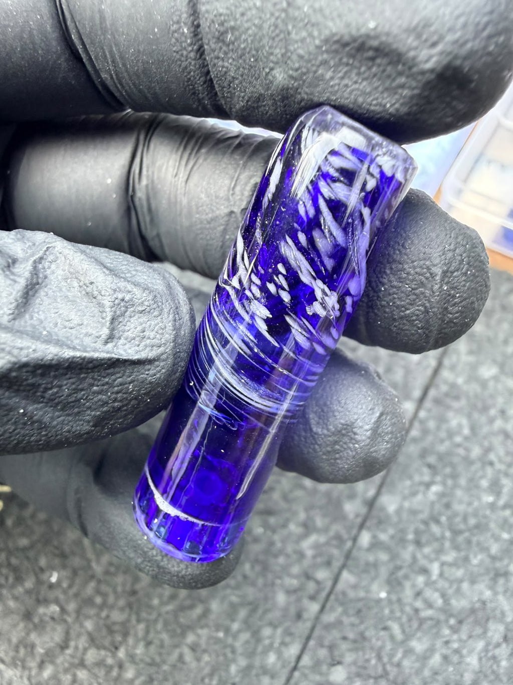 Meccas Glass Multi-Hole Tube Filtertip – Royal Blue / White - 13 mm