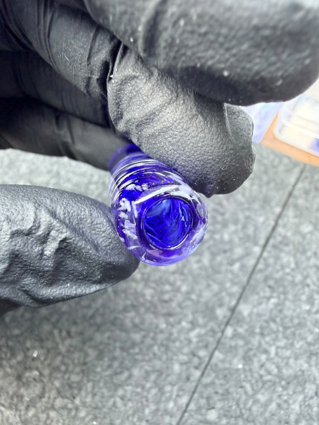 Meccas Glass Multi-Hole Tube Filtertip – Royal Blue / White - 13 mm