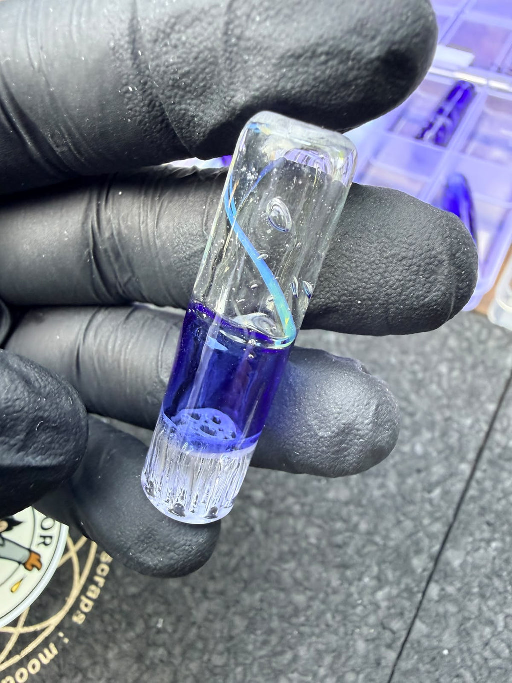 Meccas Glass Multi-Hole Tube Filtertip – Baby Blue / Clear / Ocean - 11,8 mm
