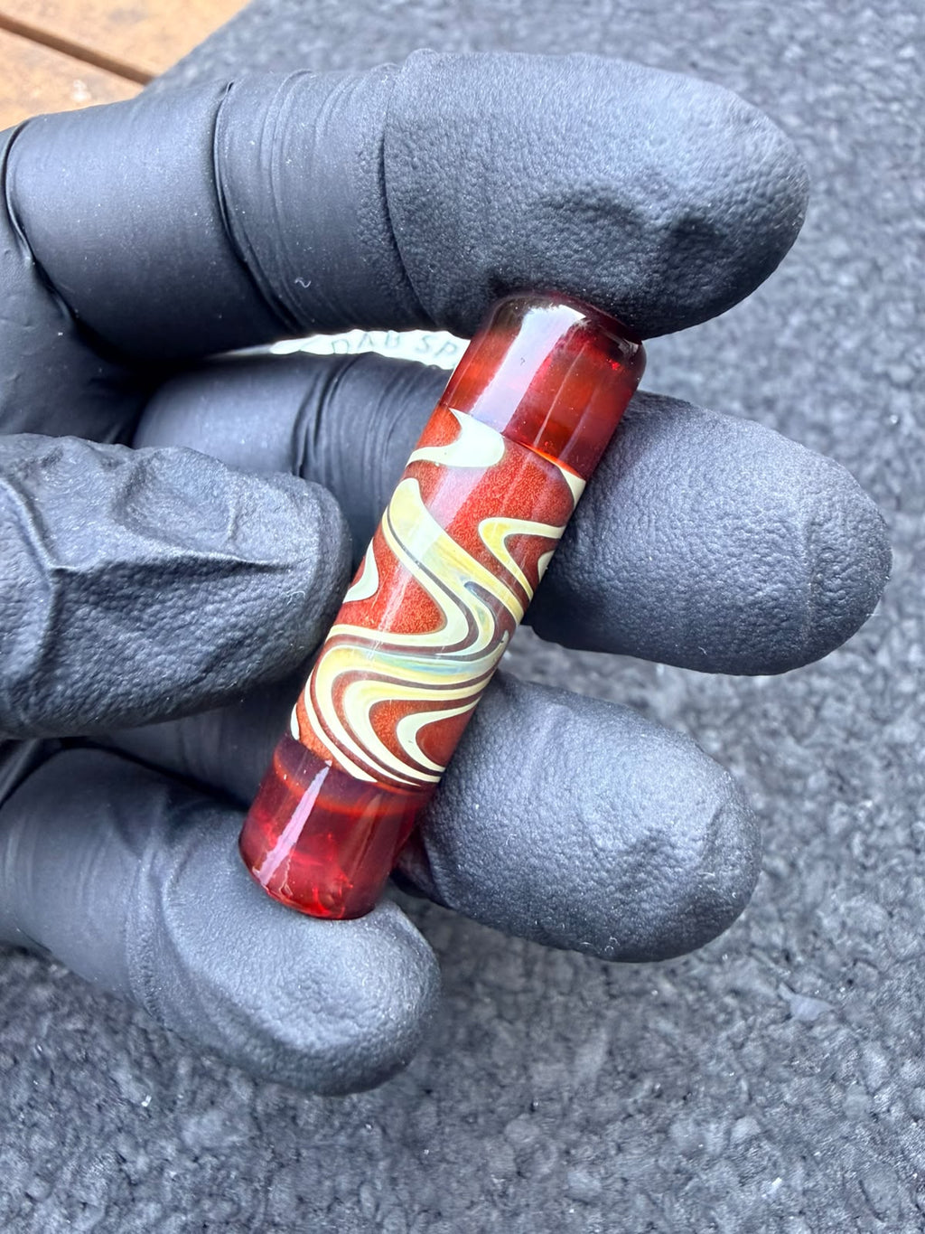 Meccas Glass Artist Tip – Red / Cream Wig-Wag - 10,9 mm
